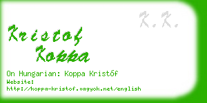 kristof koppa business card