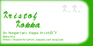 kristof koppa business card